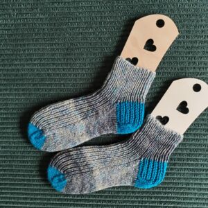 Skarpety szaro- turkusowe
